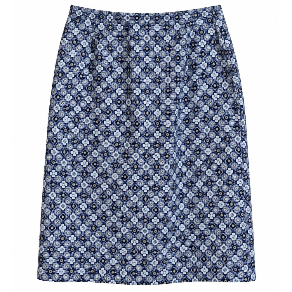 Ann Taylor 100% Silk Pencil Skirt Size 10 Geometric Print Career Workwear